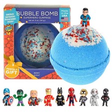Superhero Bath Bombs for Kids Boys with Surprise Hero Toys inside 1 Pack - L