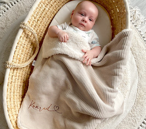 Coperta Neonato con Nome Pelliccia di Orsacchiotto Personalizzabile, Regalo, Nascita, Battesimo