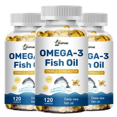 Omega 3 Fischöl - 360 Kapseln - 3600mg Hochdosiert - Herzgesundheit - Blutdruck