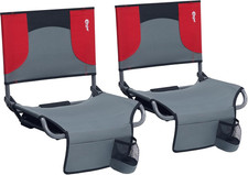 Folding Stadium Seats with Back Support, 2 Pack Stadium Chair Bleacher Seats wit