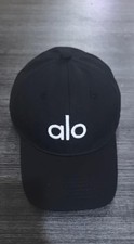 Alo 2pcs Black Cap One black Log0  One white Log0 Adjustable Hat Adult Size