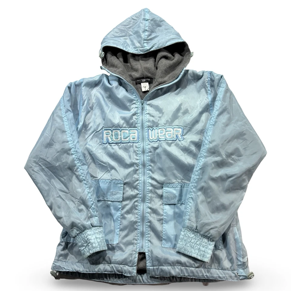 Vintage Y2k Rocawear Tracksuit Fleece Jacket & Pant Large Blue 2 Piece Set - Image 2 of 4