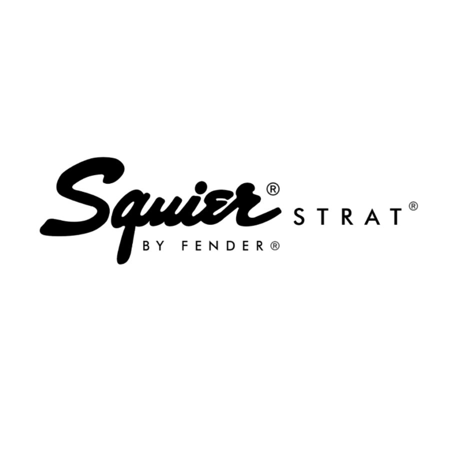 Squier Strat By Fender Headstock Decal Waterslide Solid Black Logo