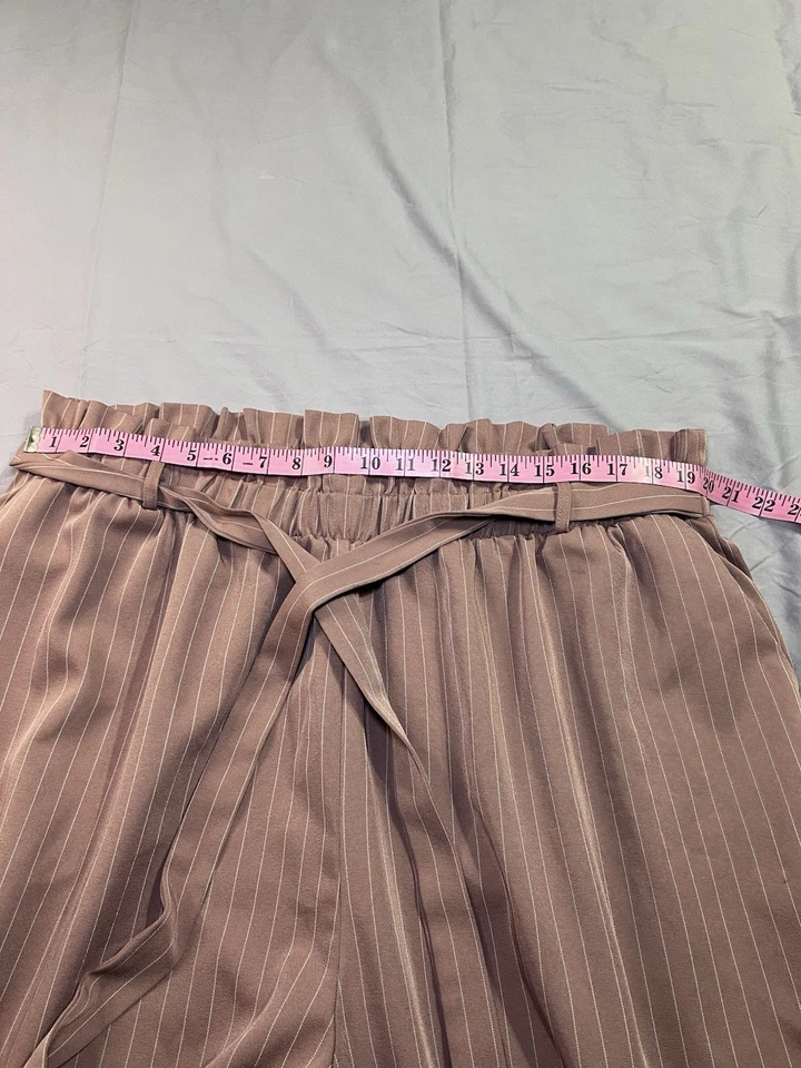 Calça feminina Charlotte Russe cintura elástica listras rosa e branco tamanho 3X - Imagem 3 de 4