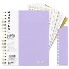 Undated 12 Month Weekly & Monthly Planner with Durable Cover & Spiral Binding...