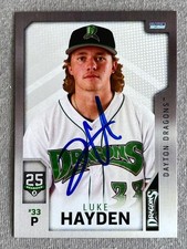 LUKE HAYDEN AUTOGRAPH 2025 DAYTON DRAGONS (REDS) TEAM SET TRADING CARD