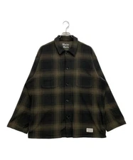 WACKO MARIA CHECK FLEECE SHIRT JACKET Size: M Green Men