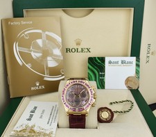 ROLEX 18kt Gold DAYTONA MOP Roman Dial Pink Baguette Bezel 116518 SANT BLANC