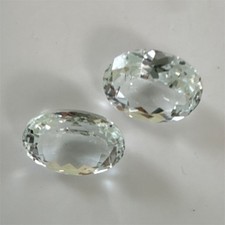 Pair of Clear Oval Cut Transparent Loose Gemstones, 2 Pieces