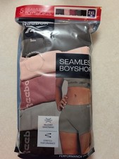 Reebok Women's 5-Pack Seamless Boyshort Size XXL Pink  gray