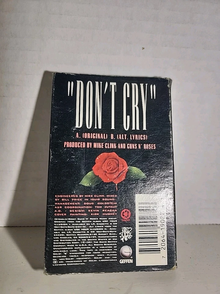 GUNS N ROSES DON'T CRY CASSETTE TAPE SINGLE GEFFEN  Foto 2 de 4