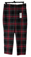 NWT Express Womens Plaid Stretch Casual Dress Pants Slacks Trousers Size 0 Short
