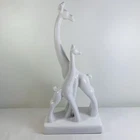 Vintage Haeger Pottery Giraffe Mother and Calf Sculpture White Ceramic 15.5”