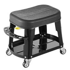 Mechanic Stool Rolling Workshop Seat 300 lbs Load with Wheels & Tool Tray