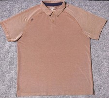 Rhone Polo Shirt Mens Large Performance Moisture Wicking Brown Short Sleeve