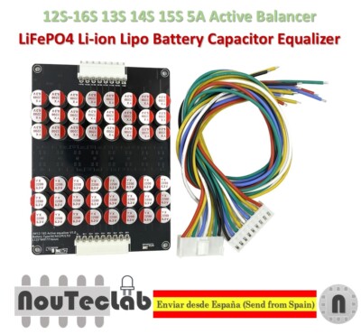16S 5A Li-ion Lifepo4 LTO Lithium Active Equalizer Balancer Capacitor 12S-16S
