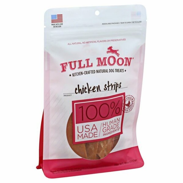 3 Bags Full Moon Natural Dog Treats Chicken Strips 100 USA Made 6oz