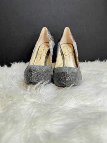 Jessica Simpson Silber Strass verziert 4 1/2" Stiletto Heels Größe 6 1/2 - Bild 3 von 12