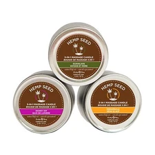 Earthly Body Edible Hemp Seed 3-In-1 Massage Candle🍯Couples Oil Body Lotion