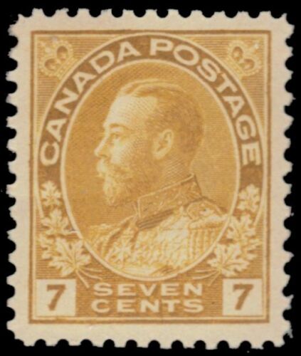 CANADA 113 - King George V "Admiral" 1912 Yellow Ochre Wet Print (pb48102) $80 - Picture 1 of 1