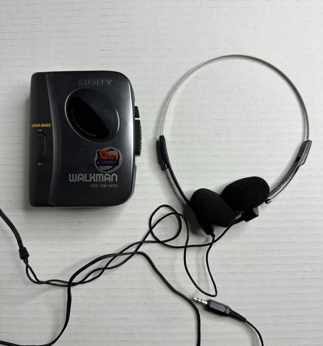 SONYカセットウォークマンWM-EX122 Sony Walkman AVLS Portable Cassette Player - Black (WM-EX122