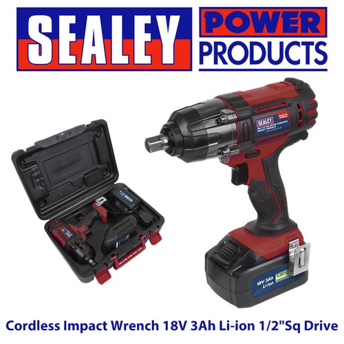 Sealey CP400LI 18V Cordless 1/2" Impact Wrench Gun 3Ah Liion Battery