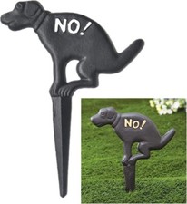 No Pooping Dog Yard Sign 7.8" X 10.6" Cast Iron Sign Stop Dogs from Pooping and