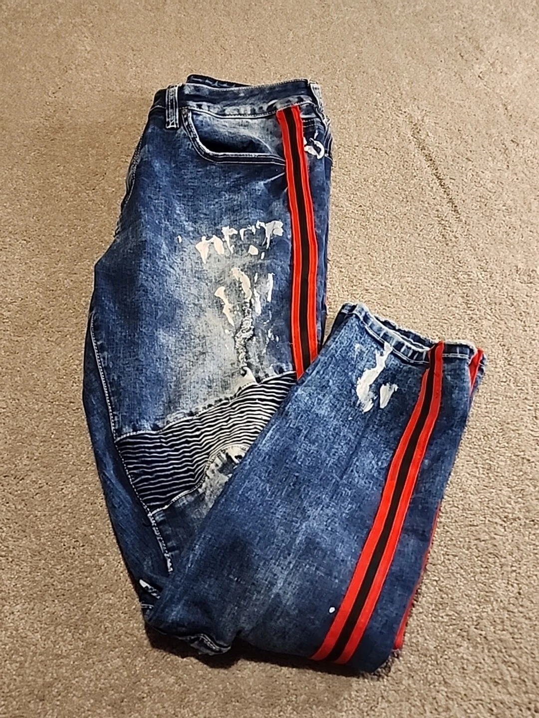 Jeans adulte homme adulte Rue 21 Premium Moto jambes maigres taille 32x32 Supreme Flex