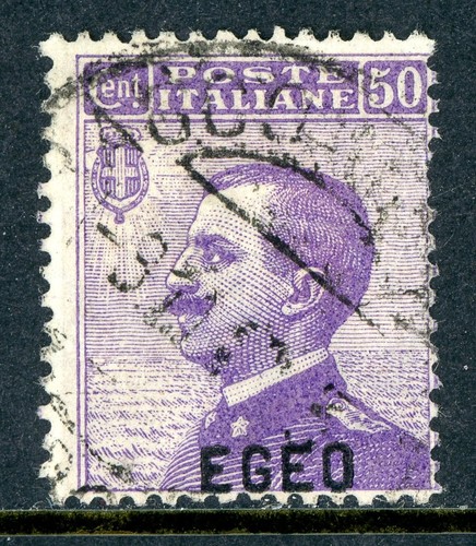 Italien 1912 Ägäische Inseln 50¢ Violet Scott #2 VFU R244 - Bild 1 von 6