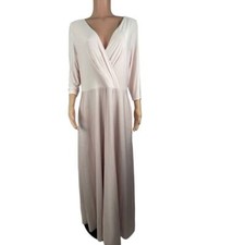 Alfred Sung size XL soft mauve ballet pink v neck fit & flare dress, ballet core