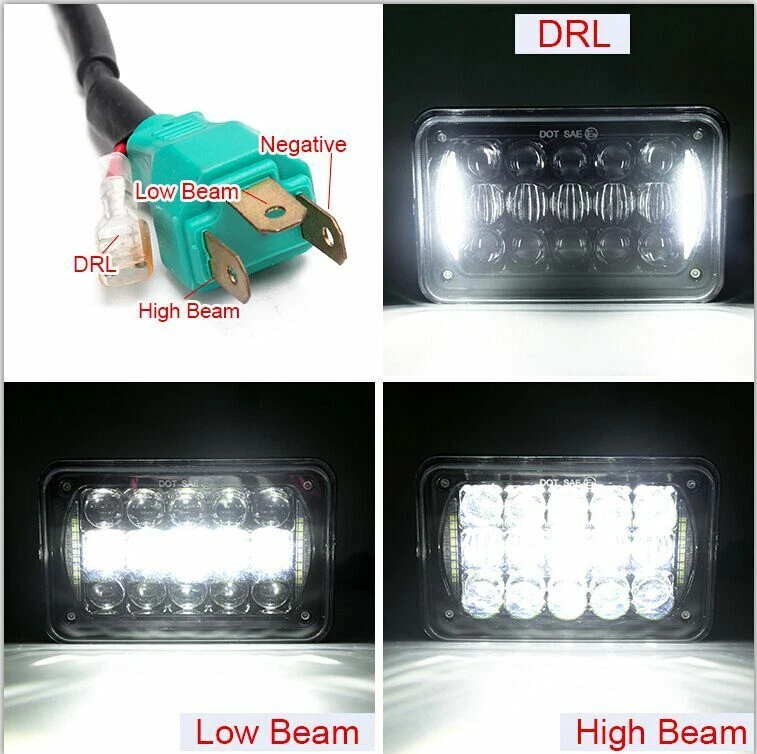 Faros LED 4x6" para Western Star 4900 1981-2002 International 9300 1988-2002 Foto 3 de 4