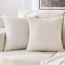 MIULEE Set Of Two Faux Wool Pillow Cases 19”x 19”