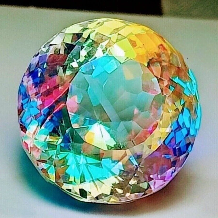 Cabochon Topaze Mystique Arc-en-ciel Naturelle 28.35 Carats - Ovale 22x16 Mm