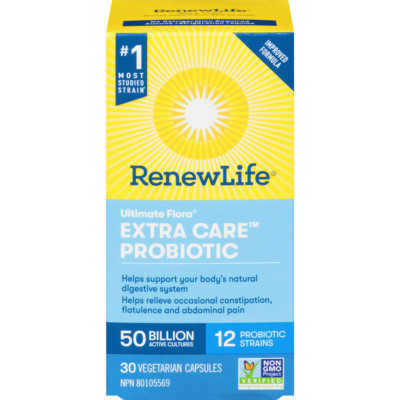 Renew Life Ultimate Flora Extra Care Probiotic, 50 Billion Active Cultures, 30  