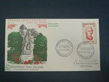 FRANCE PREMIER JOUR FDC YVERT 1084 ROUSSEAU ECRIVAIN 15F MONTMORENCY 1956