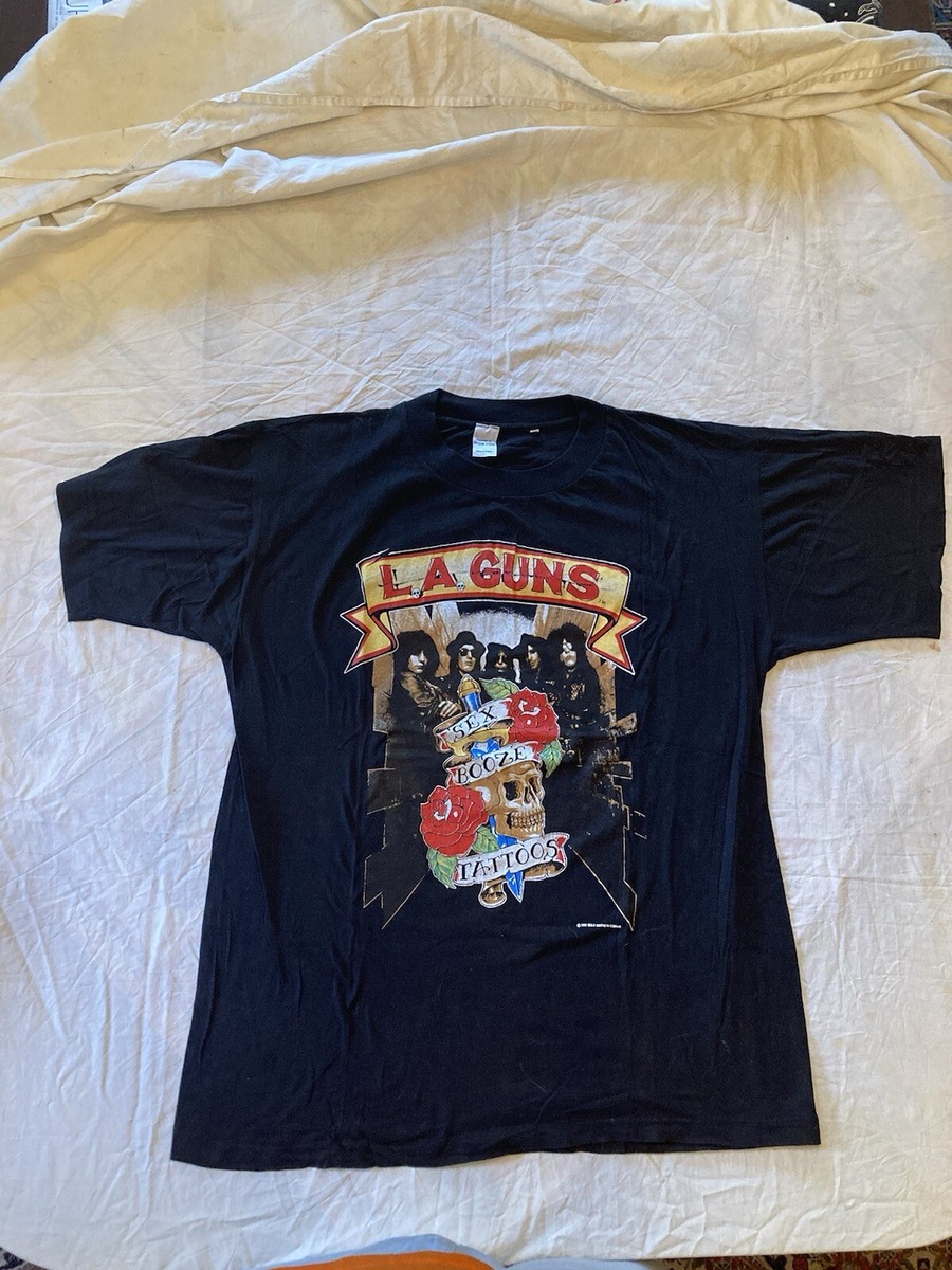 LA Guns Vintage 1989 Sex Booze Tattoos Tour Tee Shirt | eBay