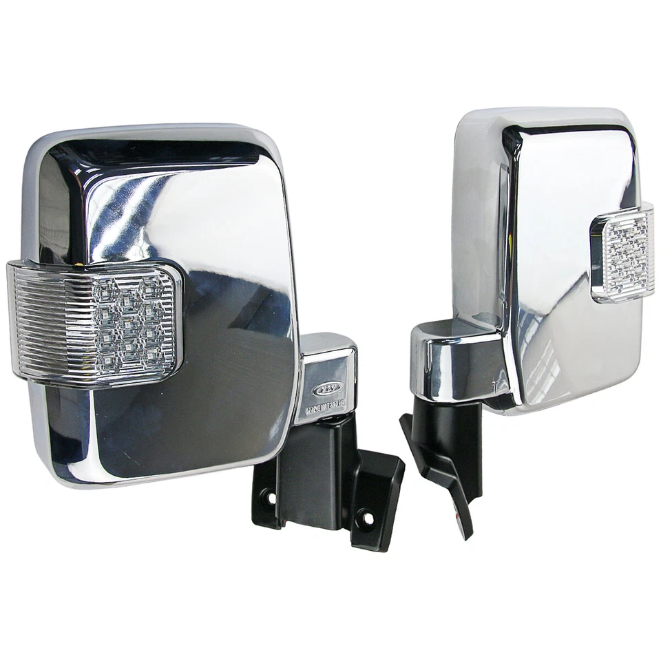Chrome Exterior Side Mirror For w/ LED For Toyota Land Cruiser 70 1984-ON  4 dr - Imagem 2 de 4
