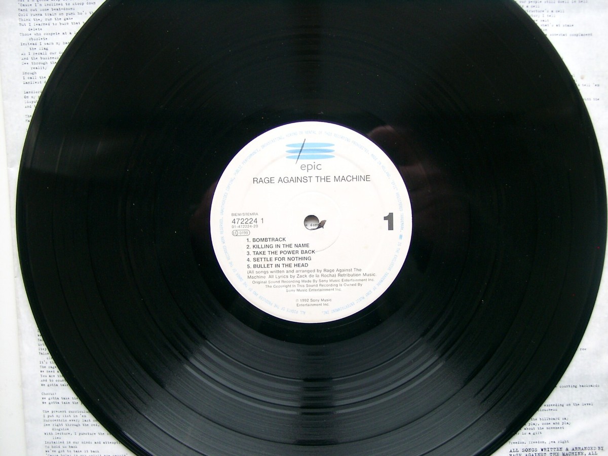 RAGE AGAINST THE MACHINE - 1st self Titled LP - 1st 1992 Issue