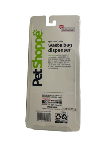 Pet Shoppe Dog Waste Bag Dispenser & 2 Rolls of 15 Bags Black NEW - Picture 2 of 2