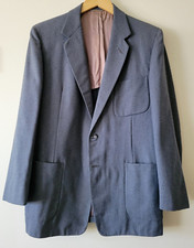 1950s Vintage Botany Blue Fleck Atomic Sport Coat Suit Jacket Medium 50s VLV Vtg