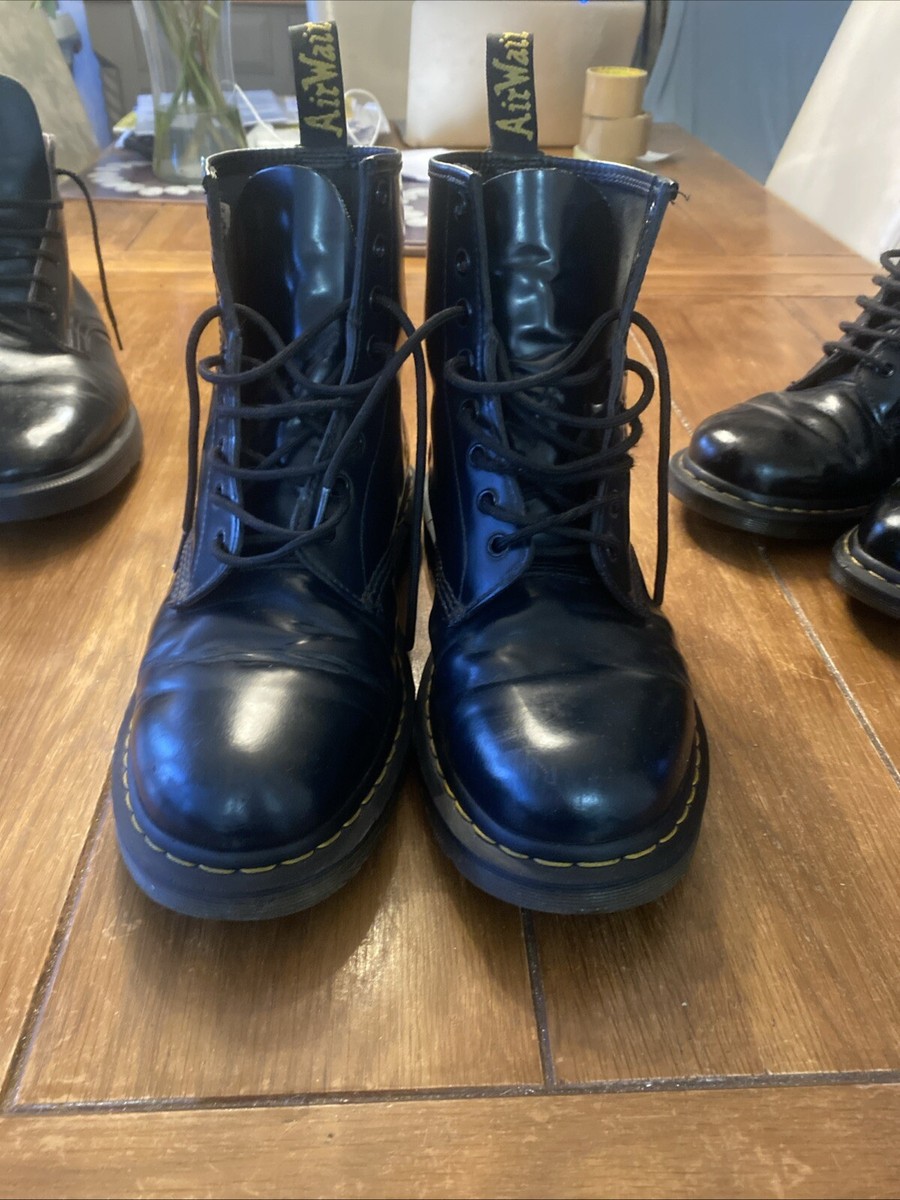 Dr Martens Airwair 8 Hole Boots Size 10 UK Navy Leather | eBay UK
