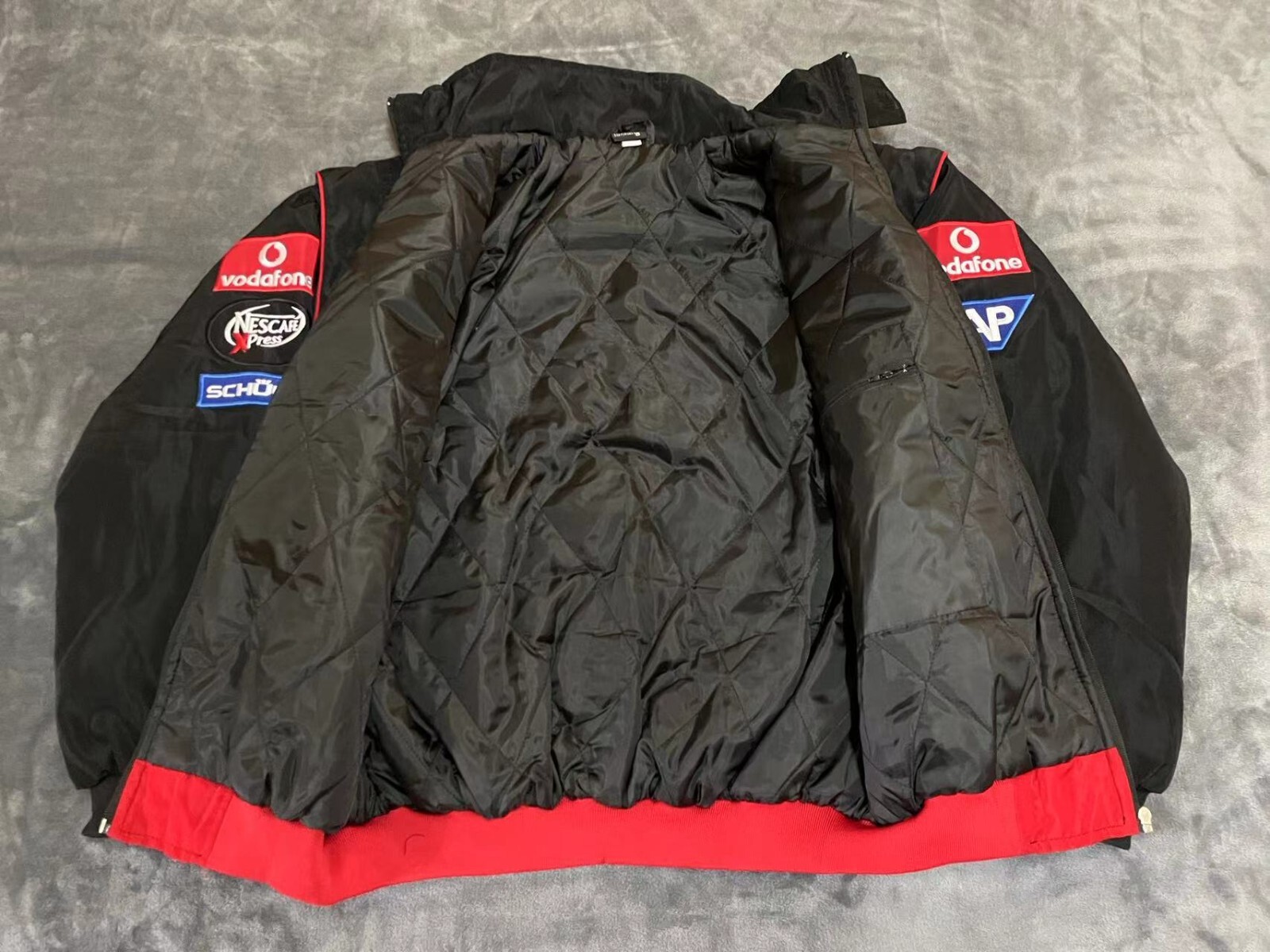 Adult F1 Racing Jacket, Mercedes-Benz Jacket Red,Ebroidered Cotton Padded image 5