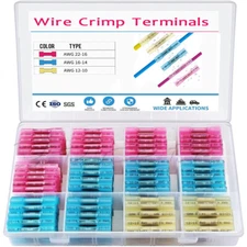 200/100 Heat Shrink Butt Splices Wire Connectors Electrical Terminals Crimp Seal