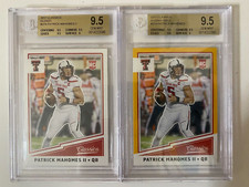 2) 2017 Patrick Mahomes Panini Classics Gold Glossy #274 BGS 9.5 Low Pop