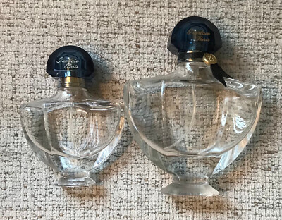 2 CLASSIC SHALIMAR BY GUERLAIN BOTTLES EMPTY NEAR FINE CONDITION