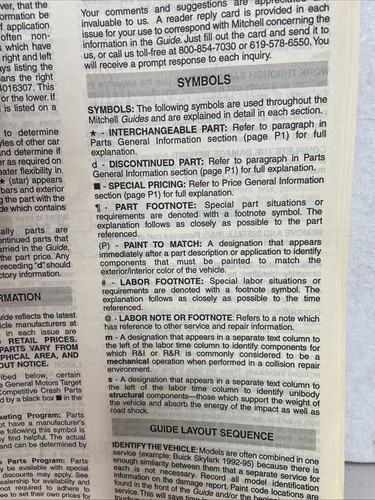 Mitchell Collision Estimating Guide Domestic Jeep Dodge Jan 1996 Vol 38/2 - Picture 4 of 8