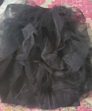 NEW NWT Womens long full length xs black petticoat tulle skirt witch costume