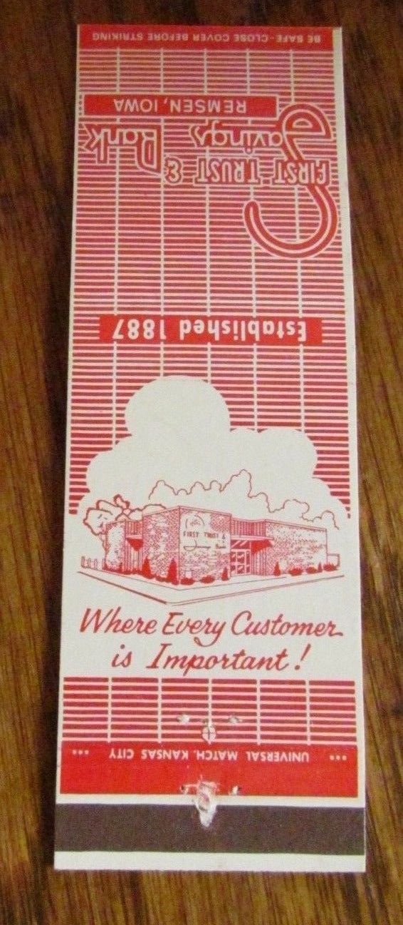 REMSEN, IOWA FIRST TRUST SAVINGS BANK K eBay