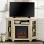 walker edison furniture company tall wood corner 48" fireplace stand 55" tvs