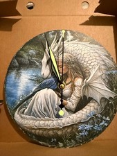 White dragon metal wall Clock 20cm x 20cm  8in x 8in